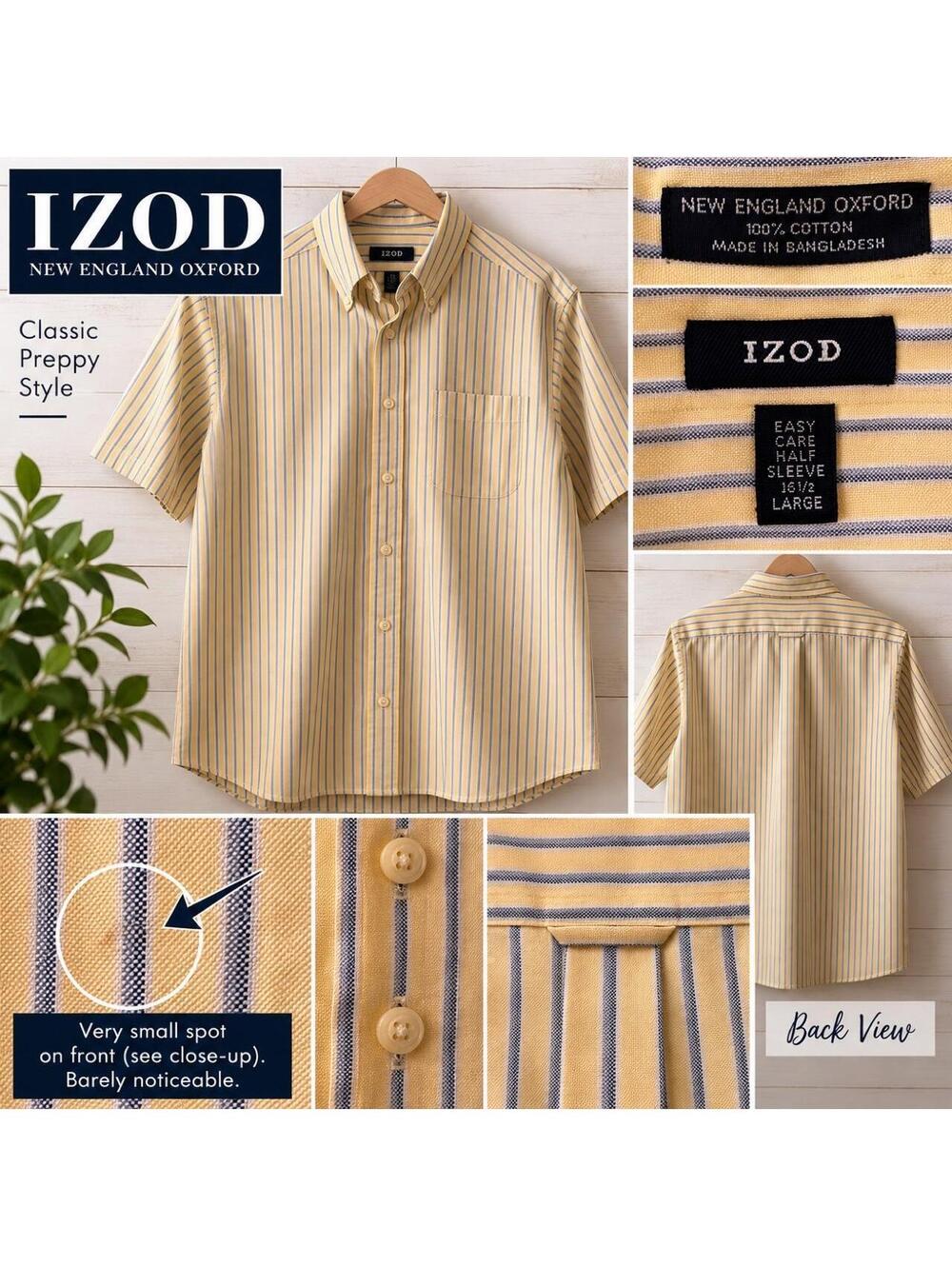 IZOD Men’s Yellow & Blue Striped Button-Down Shirt